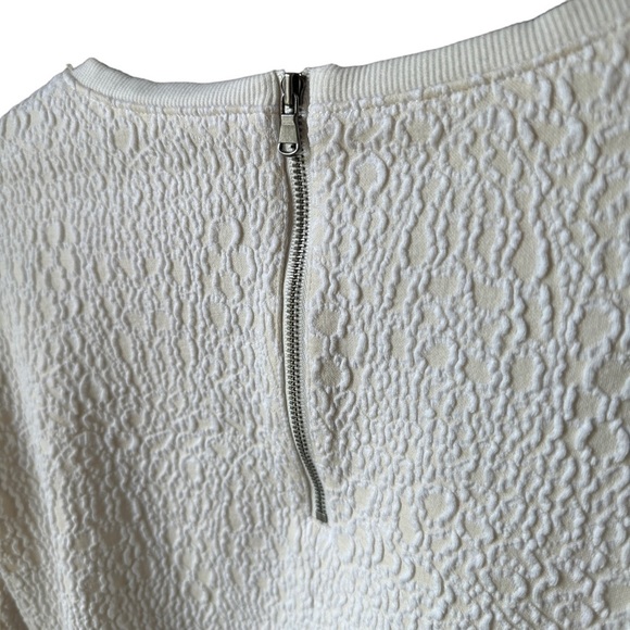 Cream Tibi Cropped Structured Top/Sweatshirt | Size XS - Picture 4 of 7
